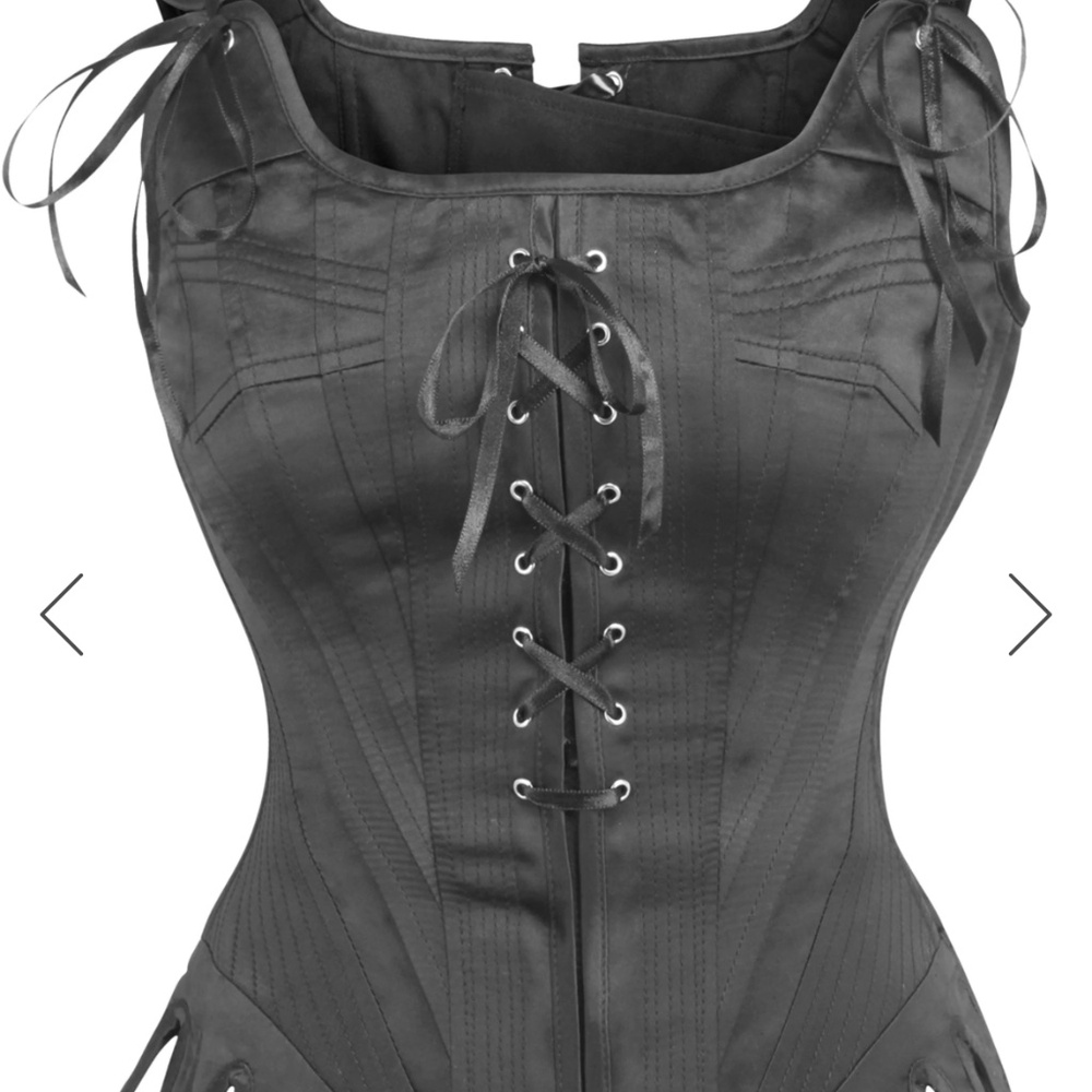 HISTORICALLY INSPIRED BLACK SATIN OVER-BUST CORSET